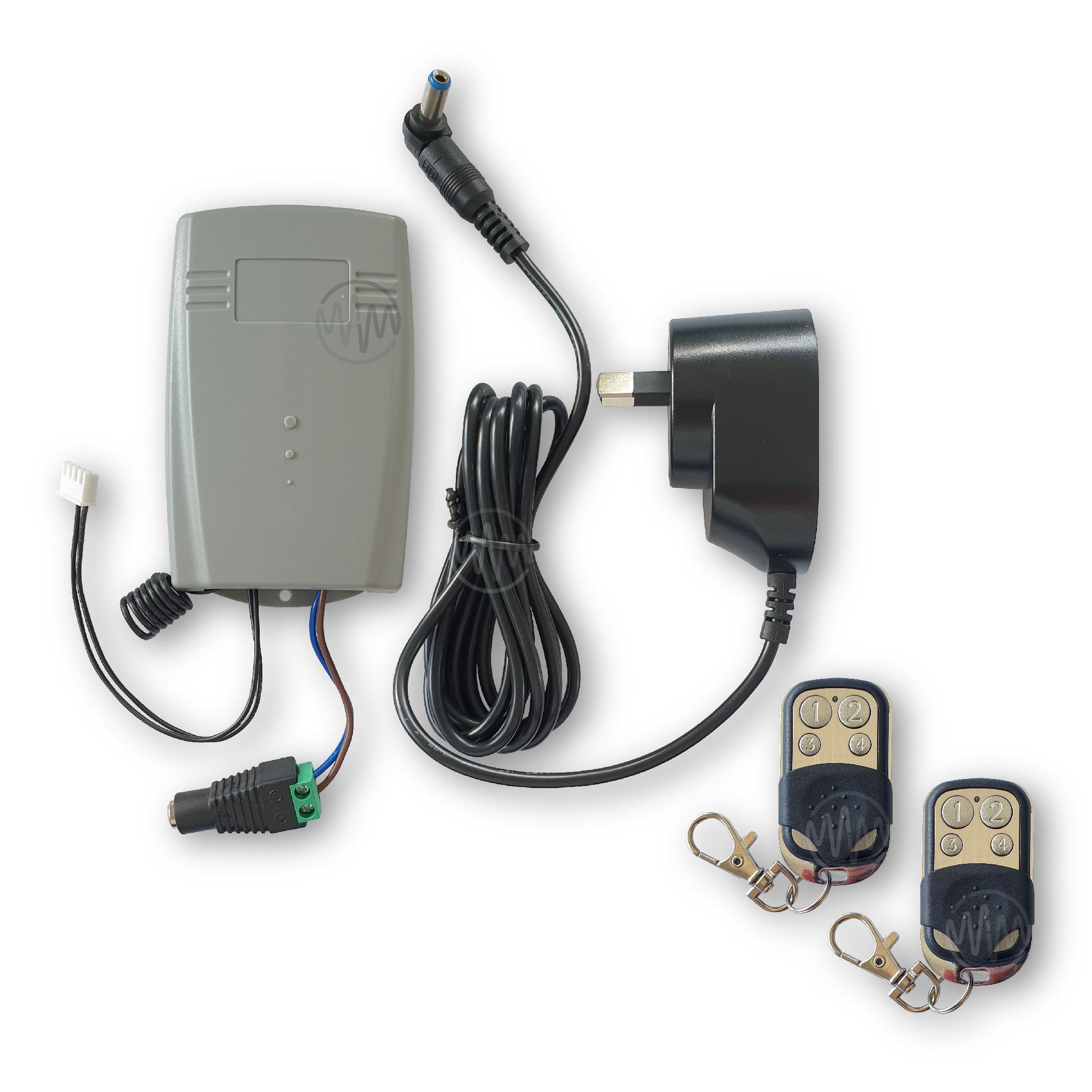 Plug in receiver kit with 2 new remotes for B&D MPC1 garage door openers