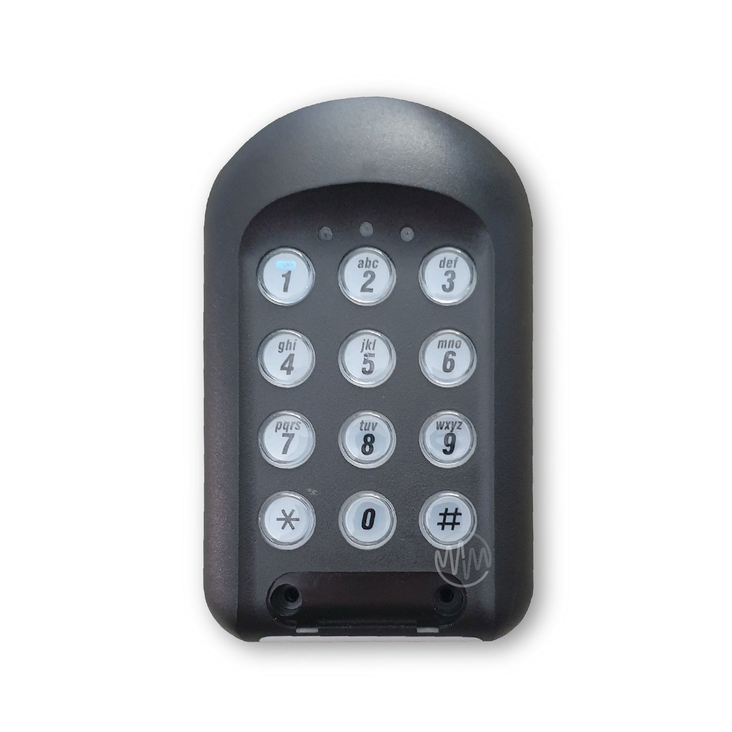 Centsys wireless grey metal garage & gate keypad with clear numbered raised buttons