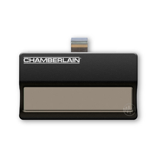 Chamberlain Black with single long beige button sun visor style garage door remote