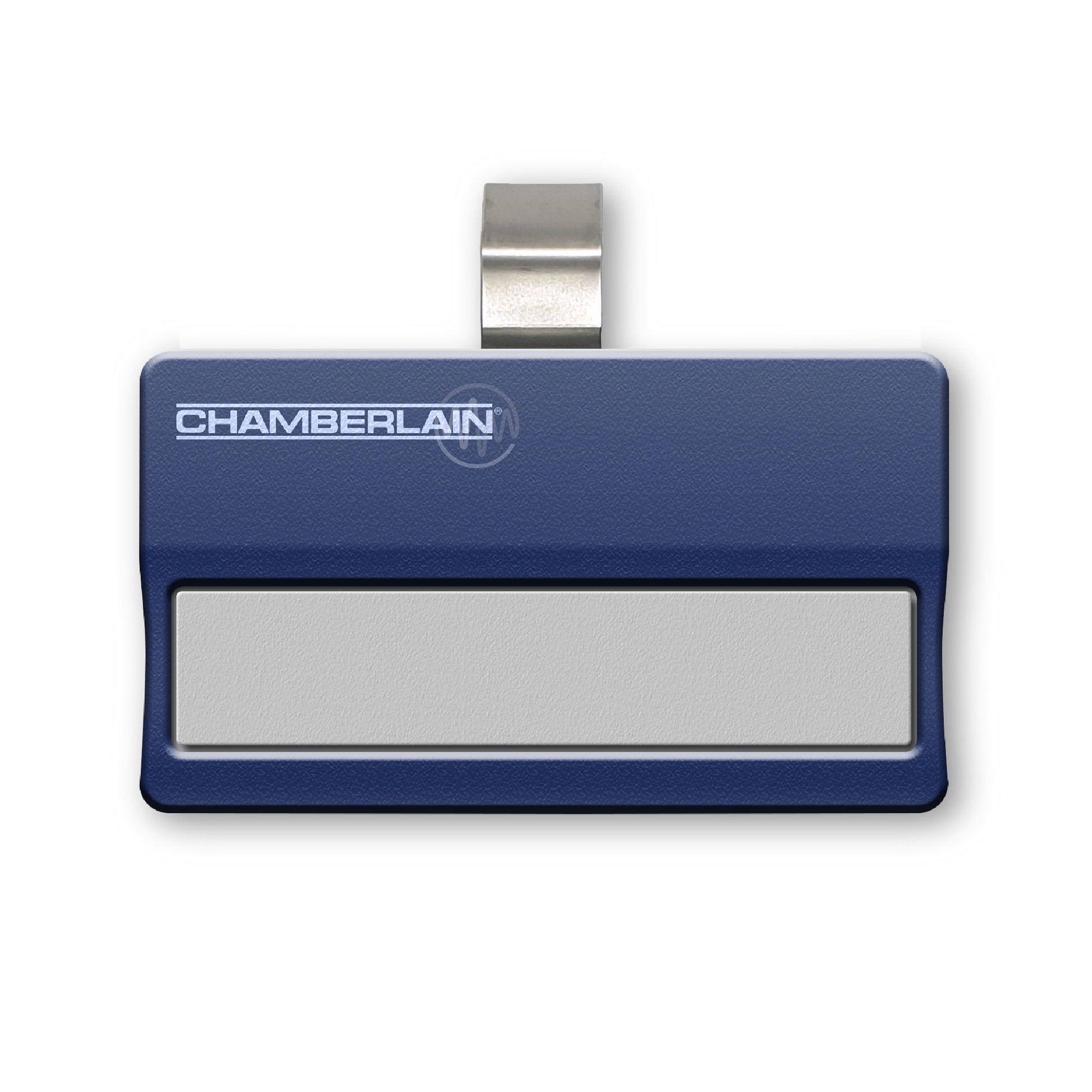 Chamberlain blue with 1 white long button sun visor style garage remote