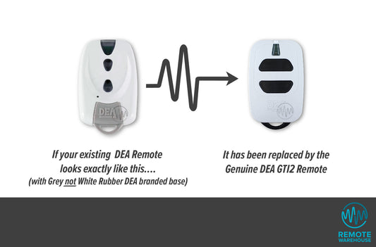 DEA white Mio remote is replaced with DEA GTI2 white with 2 black buttons remote
