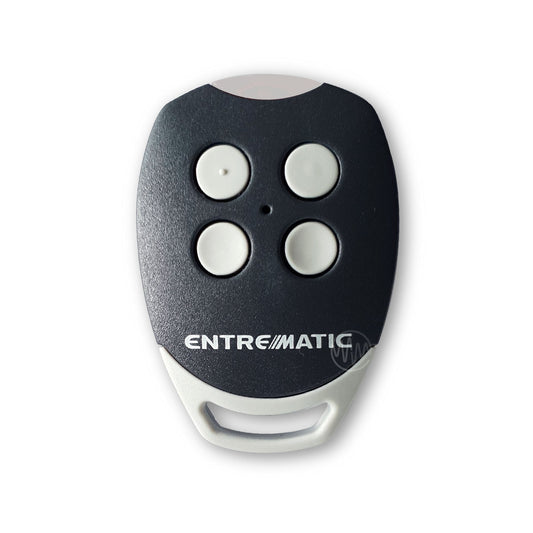 Entrematic GOL4 grey & white remote with white LED light at top & 4 white circle buttons