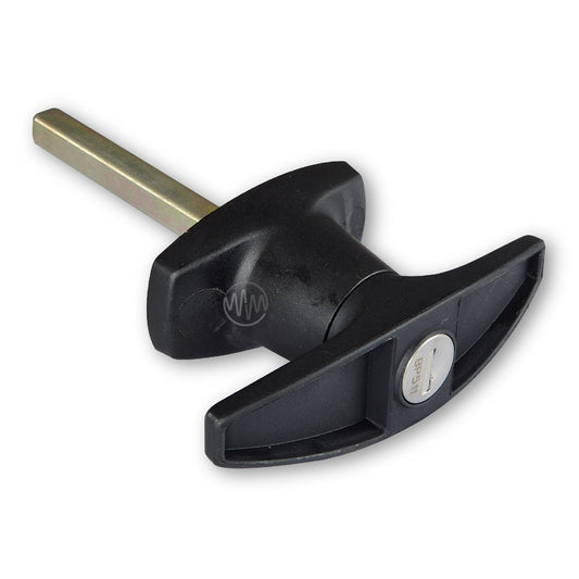 Black plastic rear fix Heller T-Handle for skyline garages & sheds