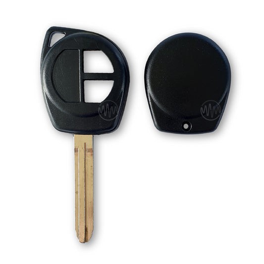 Replacement black 2 button car key shell with metal key blade attached for Suzuki