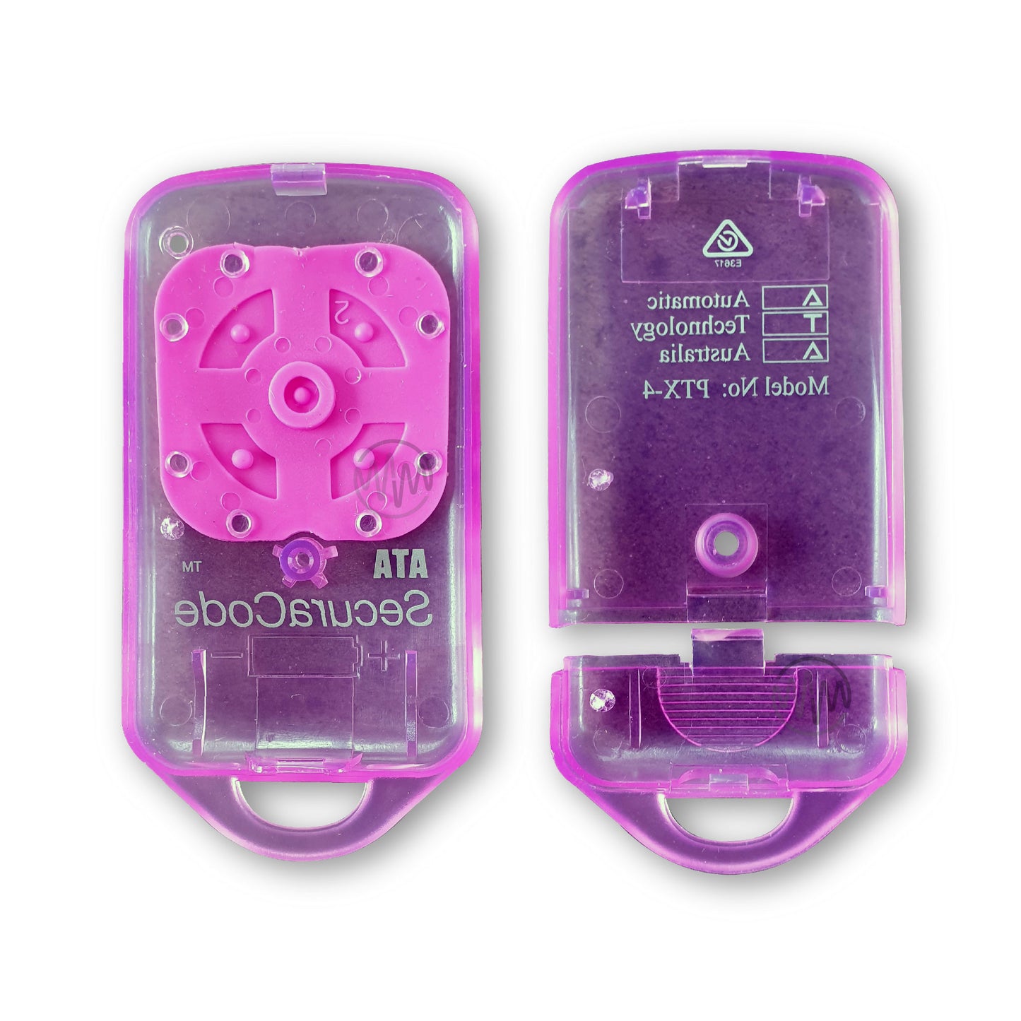 Pink replacement remote casing for PTX-4 model garage remotes