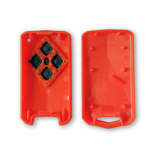 Replacement remote casing for B&D TB5v1 red garage remote with 4 black diamond buttons