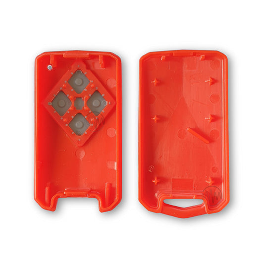 Replacement remote casing for B&D TB5v2 red garage remote with 4 grey diamond buttons