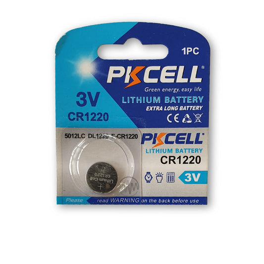 CR1220 3 Volt size Lithium battery, 1 piece, PK Cell brand
