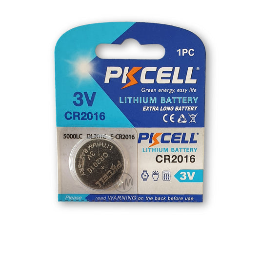 CR2016 3 Volt size Lithium battery, 1 piece, PK Cell brand