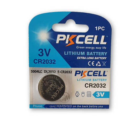 CR2032 3 Volt size Lithium battery, 1 piece, PK Cell brand