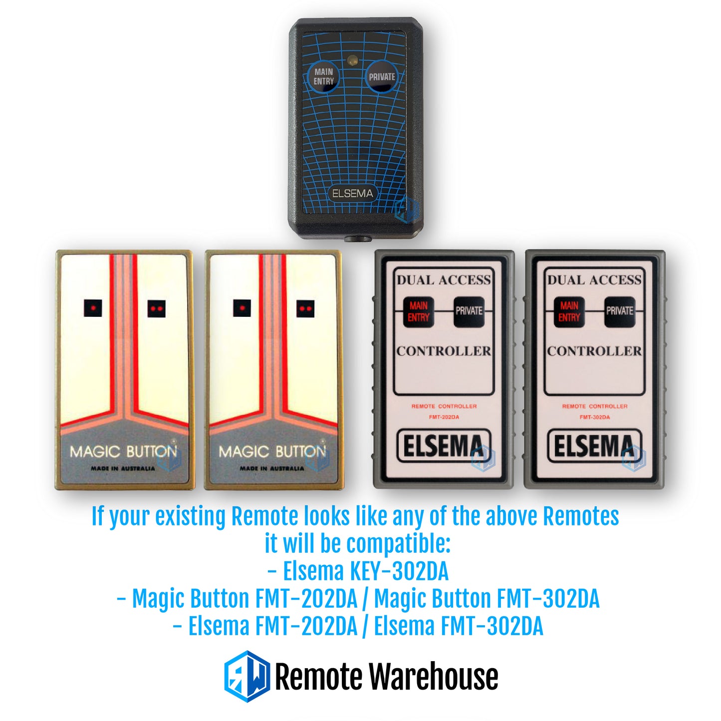 Elsema KEY-302DA 27MHz Garage/Gate Remote