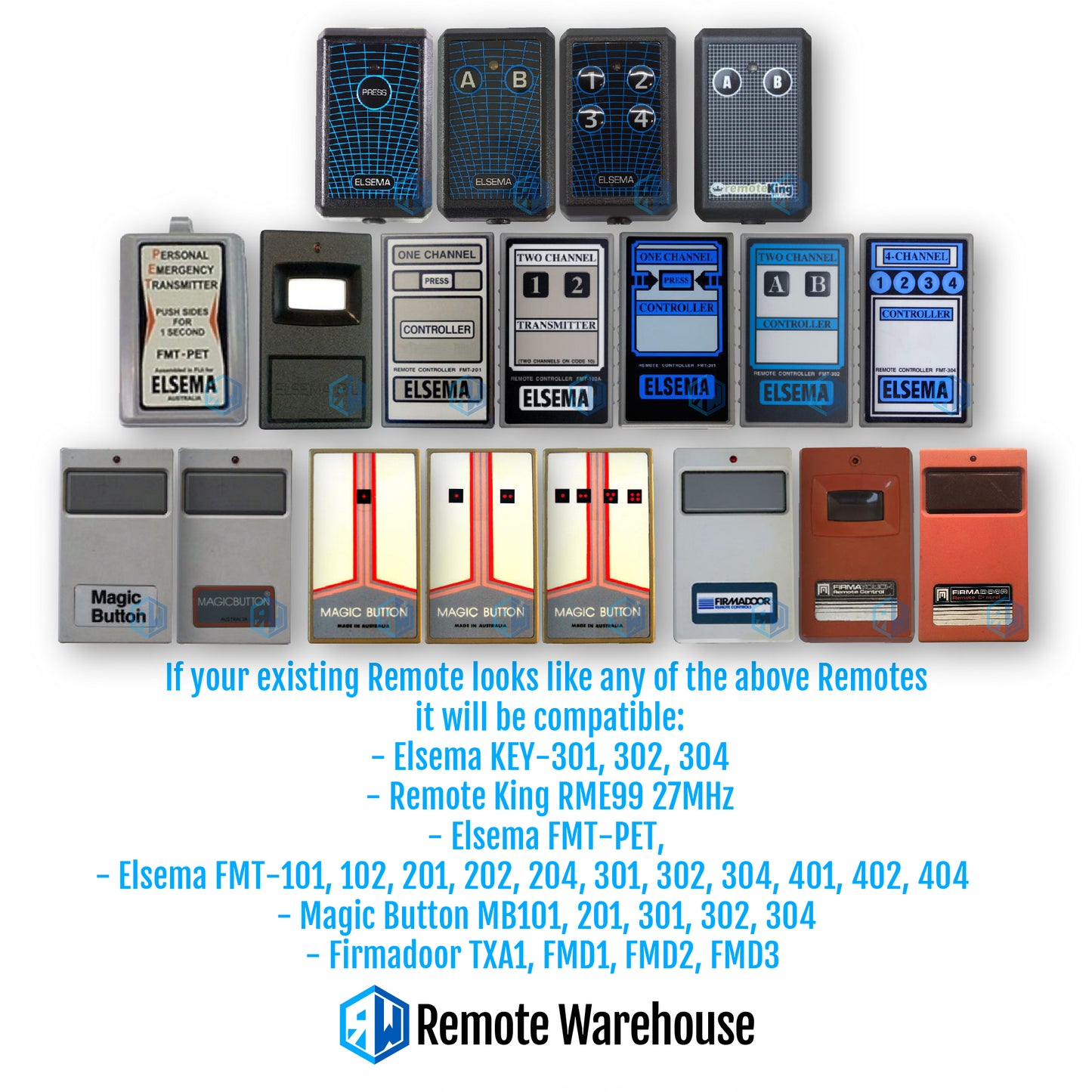 Elsema KEY-302 27MHz Garage/Gate Remote