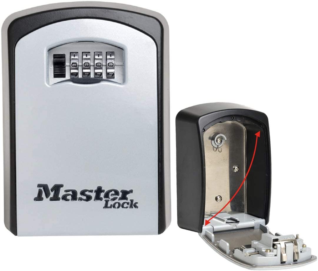 Master Lock MA5403 lock box shown closed & open