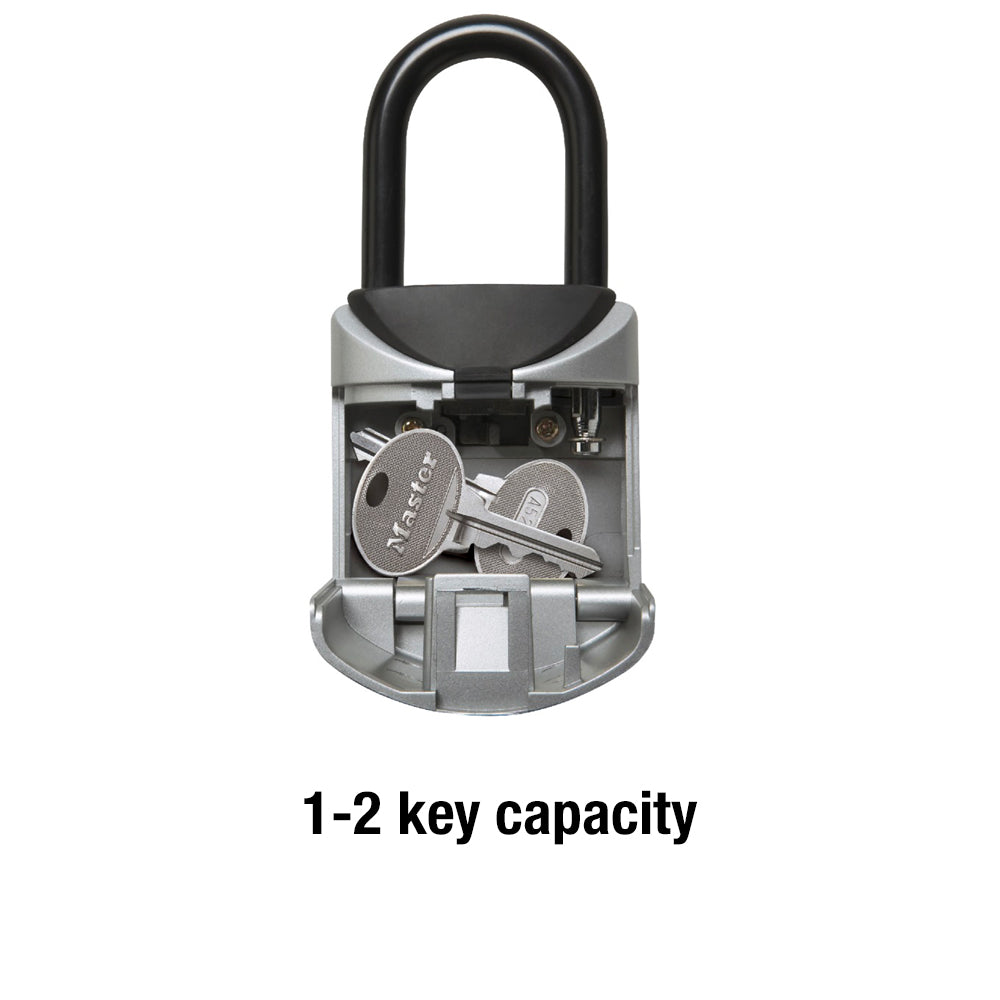 Master Lock MA5406 mini lockbox with shackle storage capacity & inner dimensions