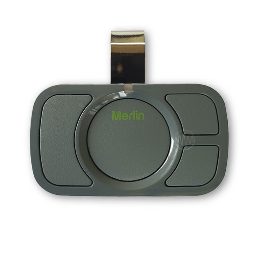 Merlin E964M grey 4 button sun visor garage remote