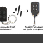 Black Airkey 4 button remote is replaced with new Airkey shield shape black & silver remote