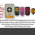 TrioCode range of Garage & Gate remotes including wall button & key ring styles for ATA, Dominator, B&D & Garador