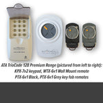 ATA Triocode 128 premium series of garage & gate remotes, wall button & keypad