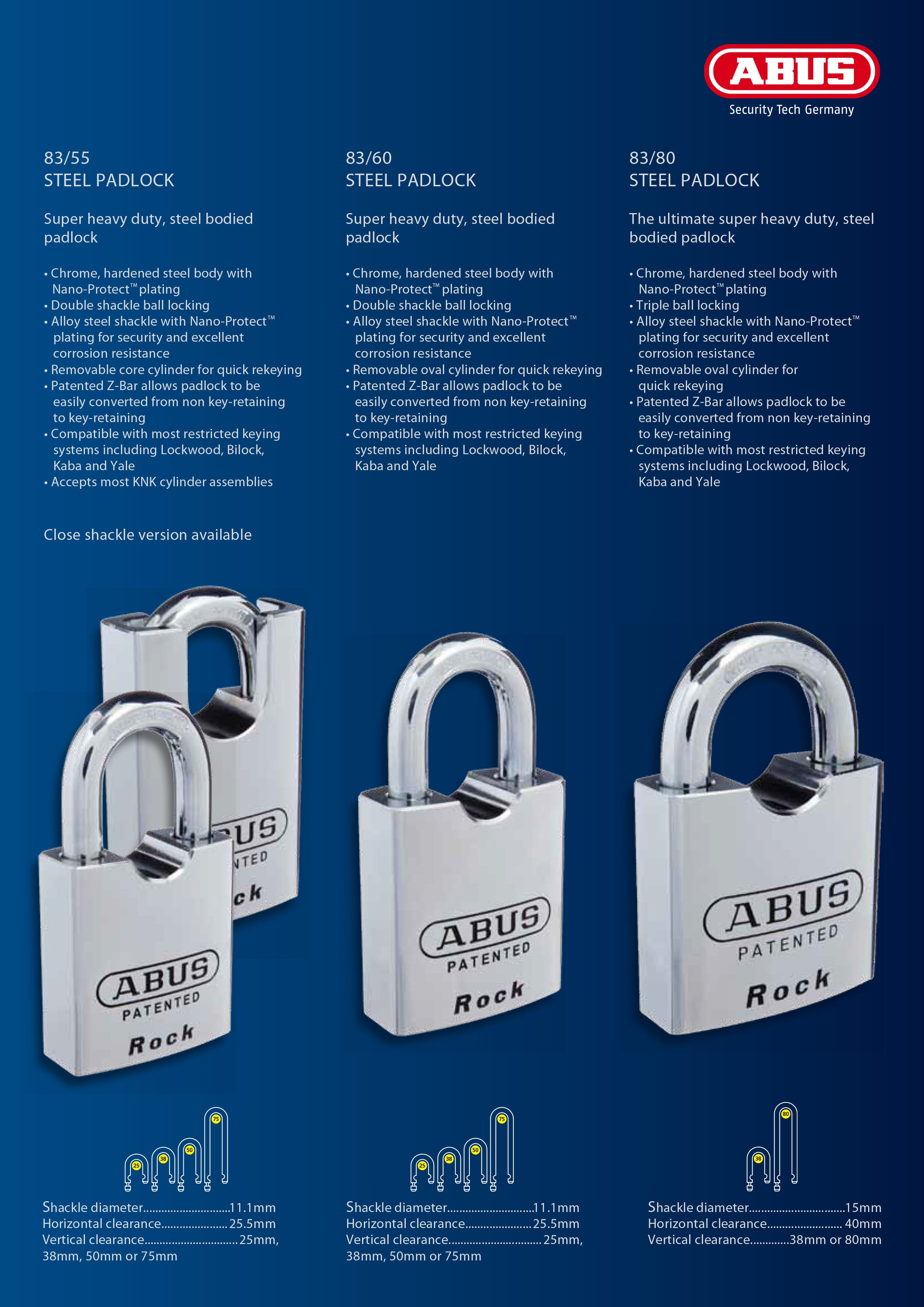 ABUS 83CS/55 Rock Padlock Shackle Series – Remote Warehouse