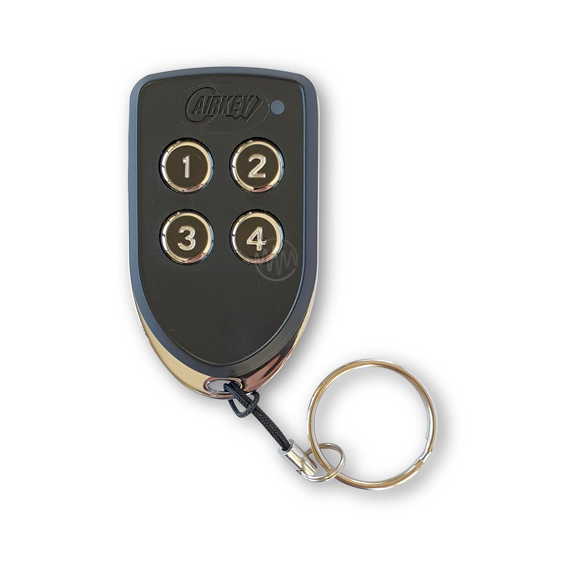Airkey AK3TX4 black & silver remote with 4 numbered buttons