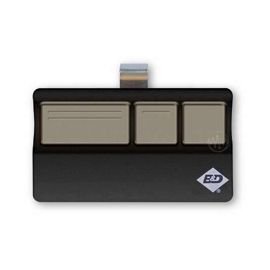 B&D Black with 3 beige buttons sun visor style garage door remote