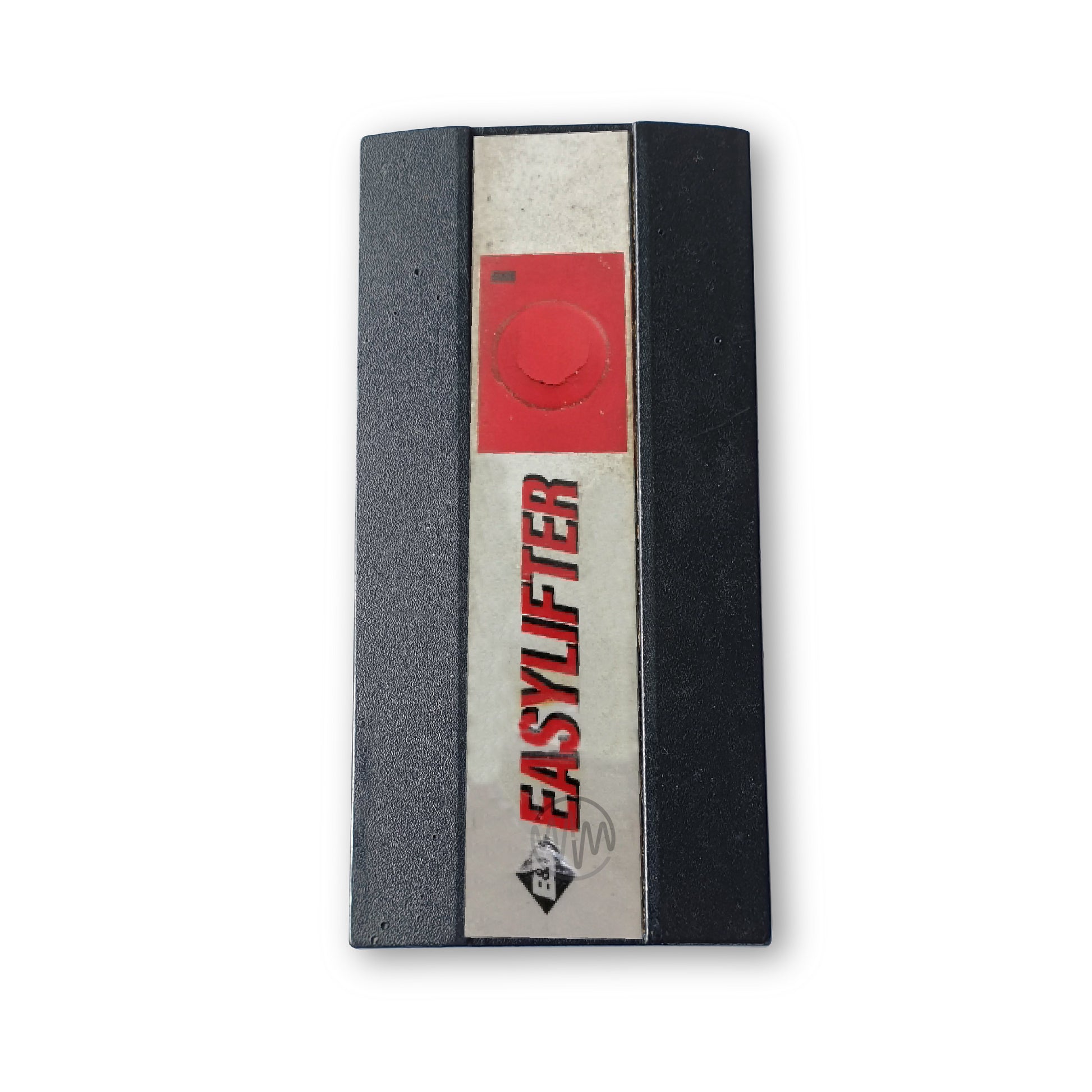 B&D Easylifter branded large black garage door remote with white strip & red round button 