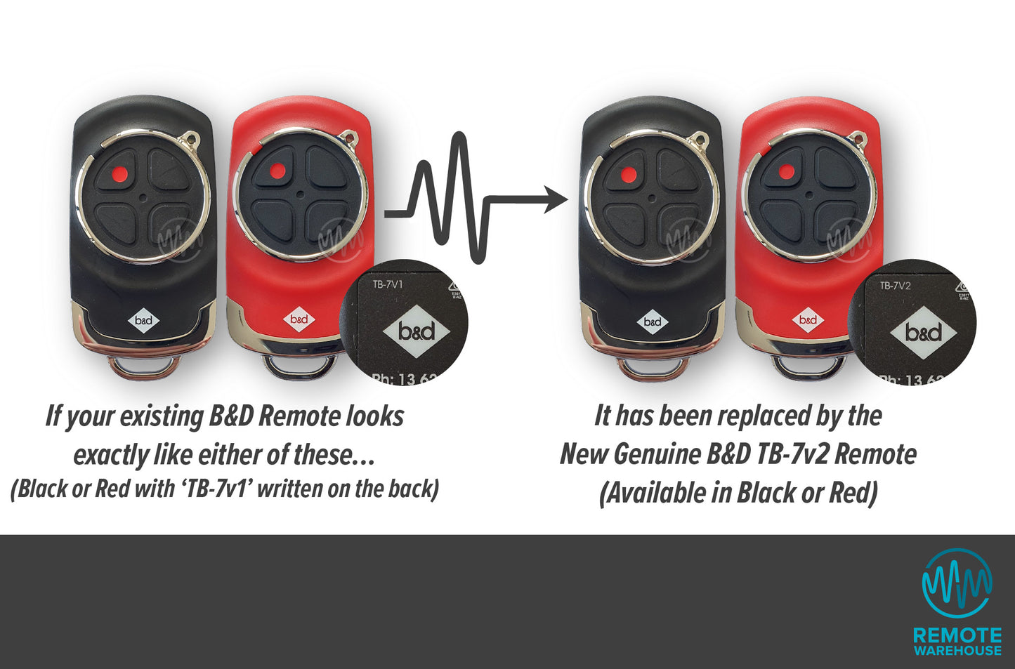 B&D Tri-Tran TB-7V1 Garage Door Remote