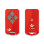 B&D TB5V red remote with 4 grey diamond buttons front & back view 