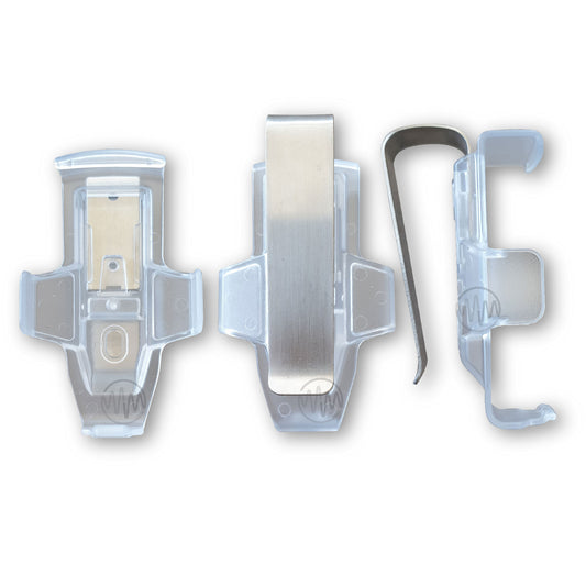 Clear plastic sun visor clip attachment to fit TB6 garage door remotes