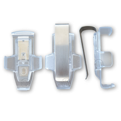 Clear plastic sun visor clip attachment to fit TB6 garage door remotes