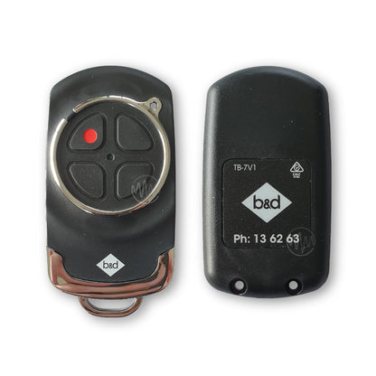 Black replacement remote casing for B&D TB7 garage door remote