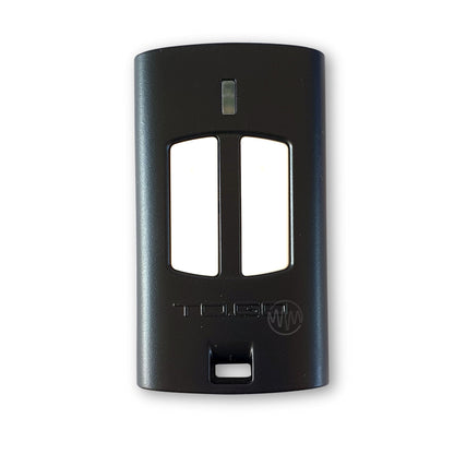 Beninca Black TO.GO curved rectangle remote with 2 long white divided buttons