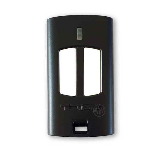 Beninca Black TO.GO curved rectangle remote with 2 long white divided buttons