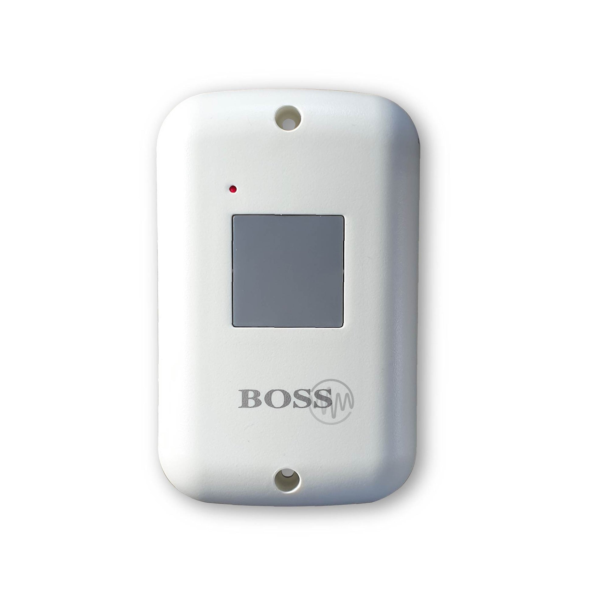 Boss white wireless wall button remote with 1 grey square button