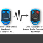 Old Centsys Nova 2 blue button remote replaced with Centsys Nova 2 multicolour button remote