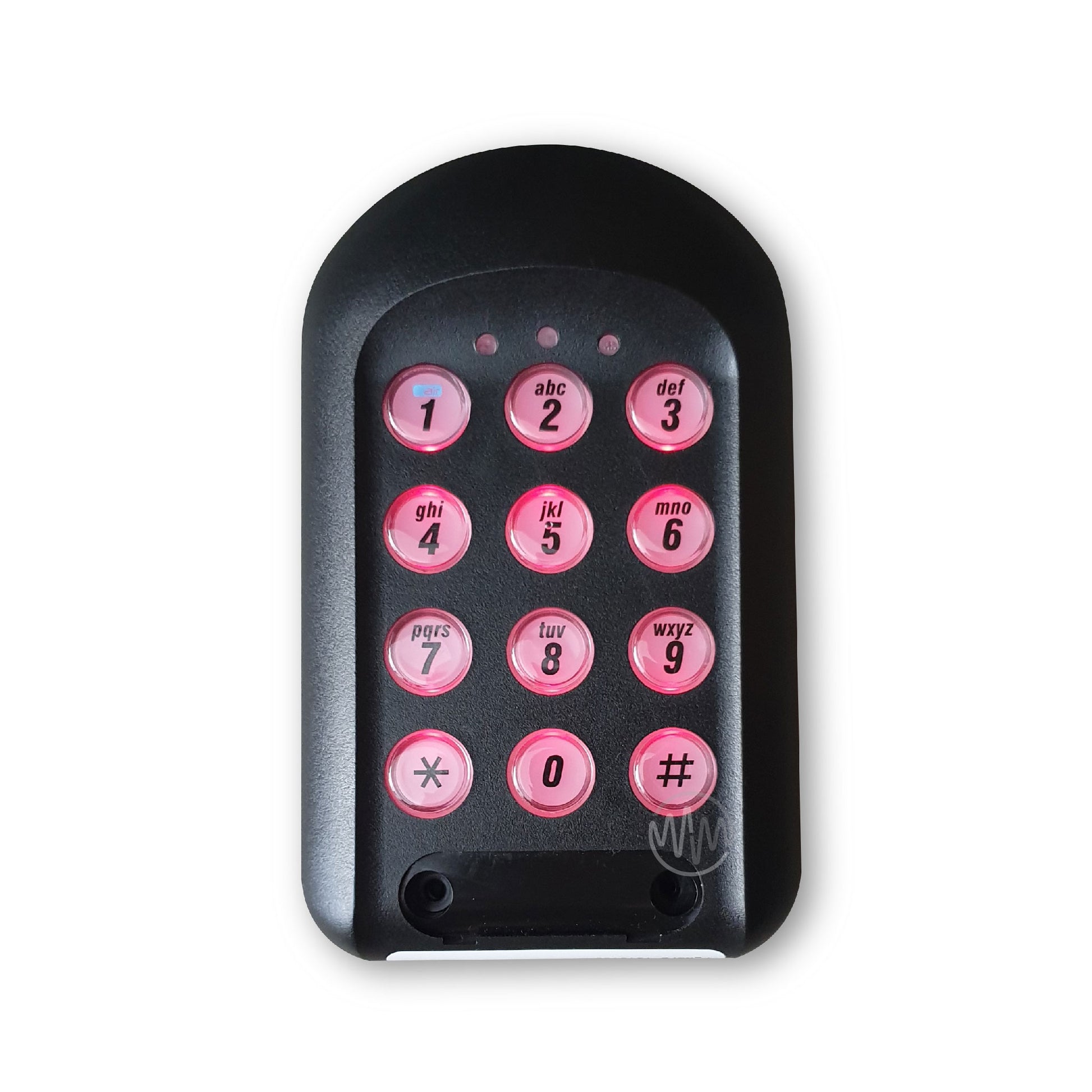 Centsys grey metal wireless keypad with red led backlight