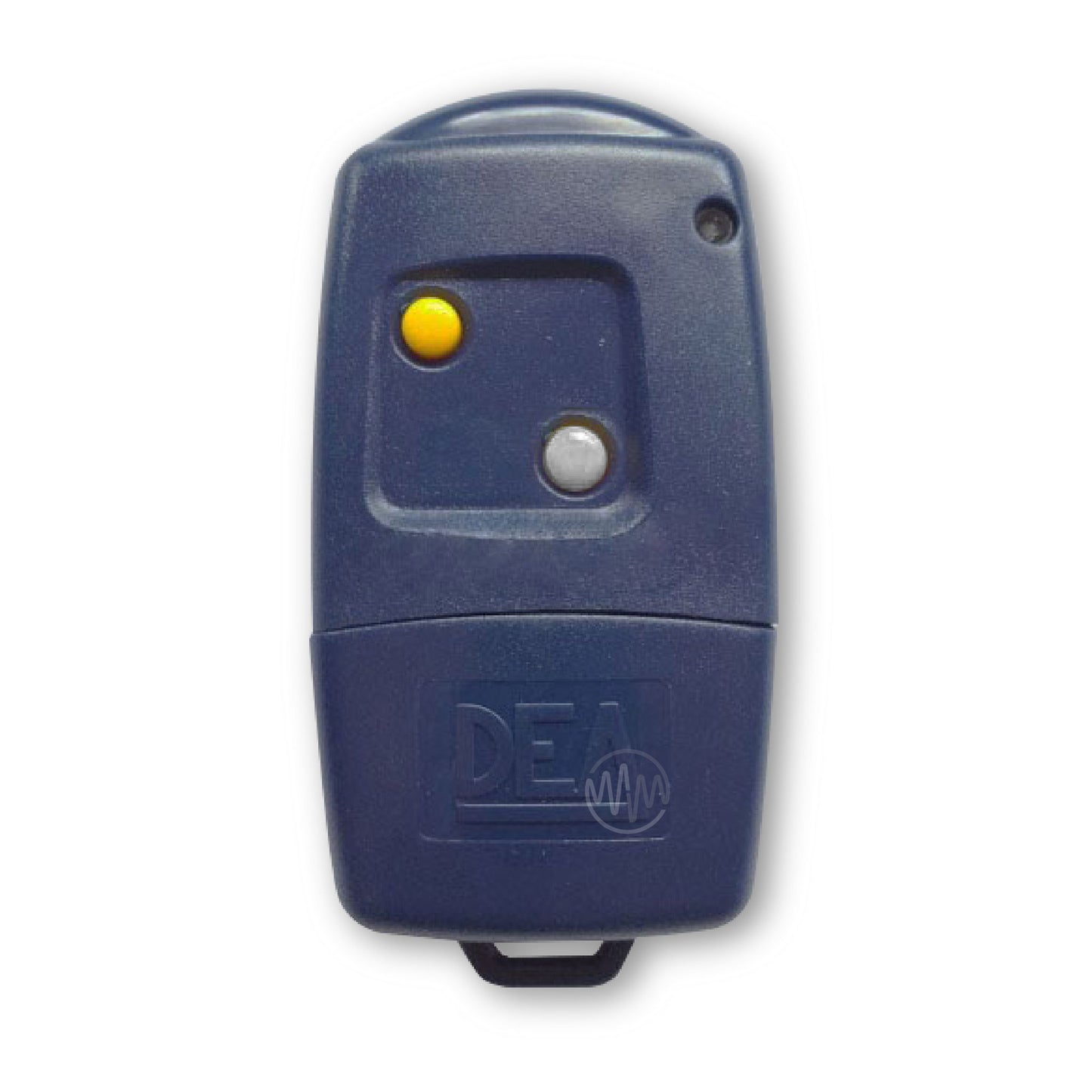 DEA navy garage & gate remote with 1 yellow & 1 grey button