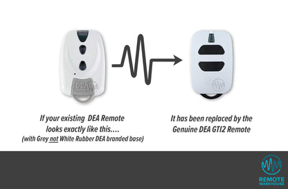 DEA white Mio remote is replaced with DEA GTI2 white with 2 black buttons remote
