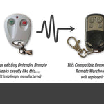 White 2 button Defender remotes replaced with new black & silver 4 button garage remote