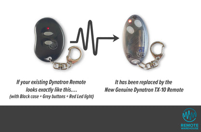 Dynatron TX-05 bean shape remote is replaced with TX10 oval shape car alarm remote