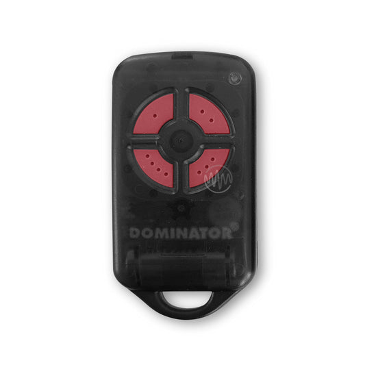 Dominator Black garage door remote with 4 red buttons for Cobra openers 