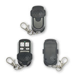 Black & Chrome garage & gate remote with key ring clip slide cover & 4 buttons 