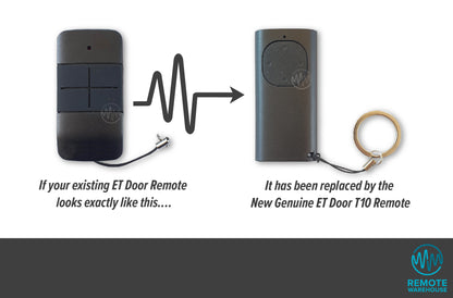 ET Door T11 black remote is replaced with T10 garage door remote