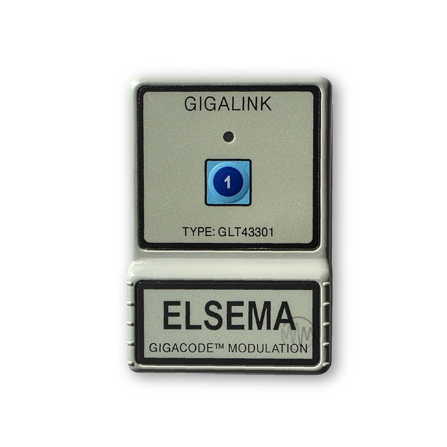 Large beige rectangle Gigalink GLT43301 remote with 1 raised blue numbered button