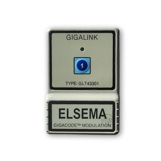 Large beige rectangle Gigalink GLT43301 remote with 1 raised blue numbered button