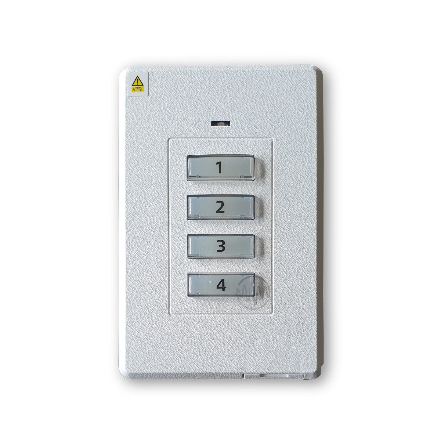White textured Elsema wall mount garage door remote with 4 rectangle numbered buttons