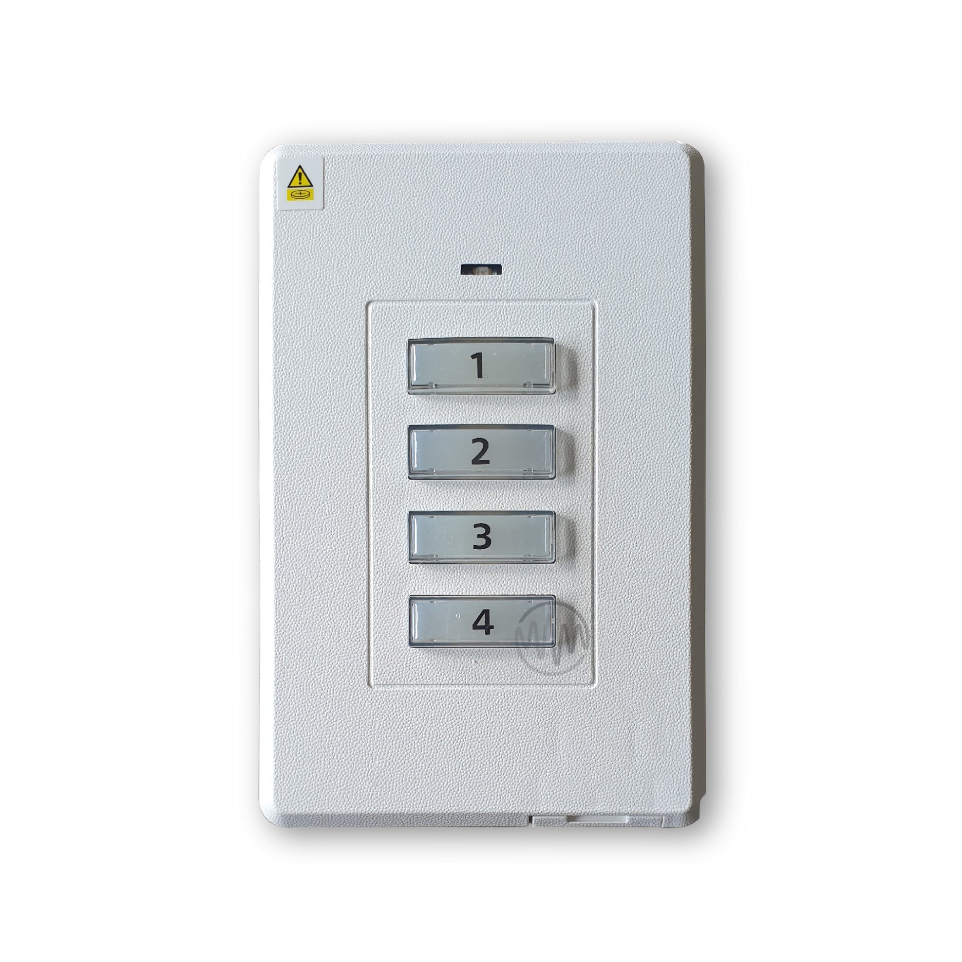 White textured Elsema wall mount garage door remote with 4 rectangle numbered buttons