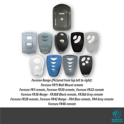 Collection of all Foresee brand garage door & gate remotes