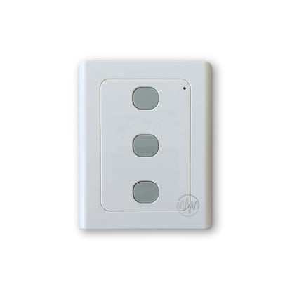 White Force WWS01 wall mount garage remote with 3 grey buttons in a vertical row