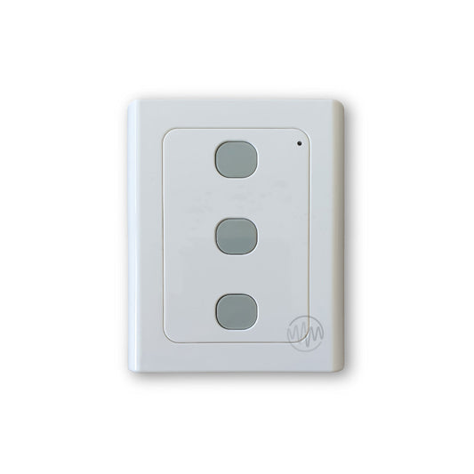 White Force WWS01 wall mount garage remote with 3 grey buttons in a vertical row